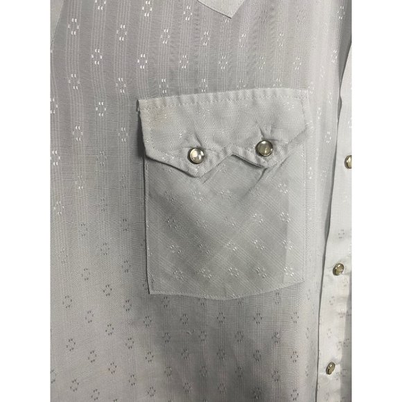VINTAGE DEE CEE BRAND MEN WESTERN RANCHER COWBOY WHITE SNAP PEARL SHIRT Sz 16 - Picture 2 of 8